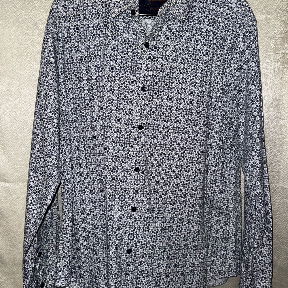 Men's DarkBlue Patterned Shirt